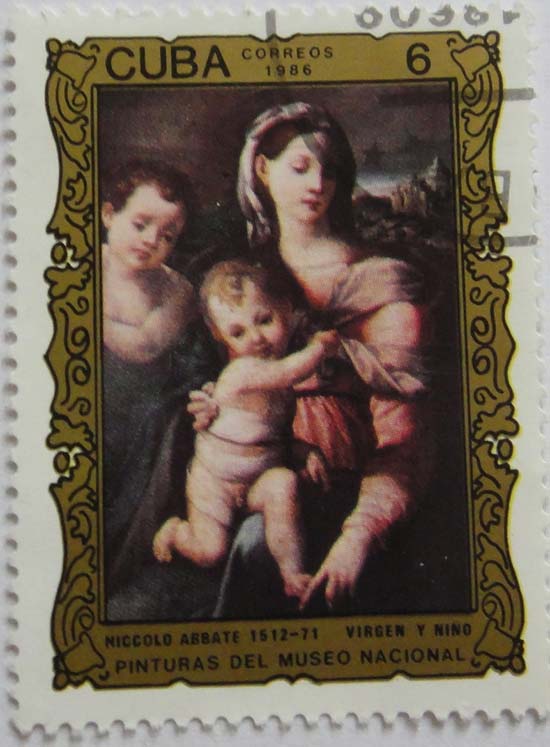 Cuba Correos 1986. Niccolo Abbate 1512-1571. Virgen Y Nino