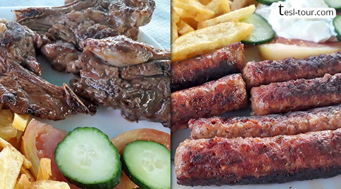 Баранина на кости и говяжьи котлетки — самая традиционная и часто встречающаяся еда в Албании!